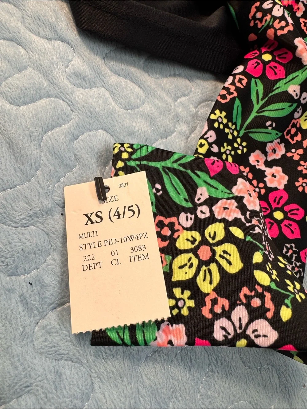 art class Black Crop Rash Guard with Pink & Green Floral Sleeves